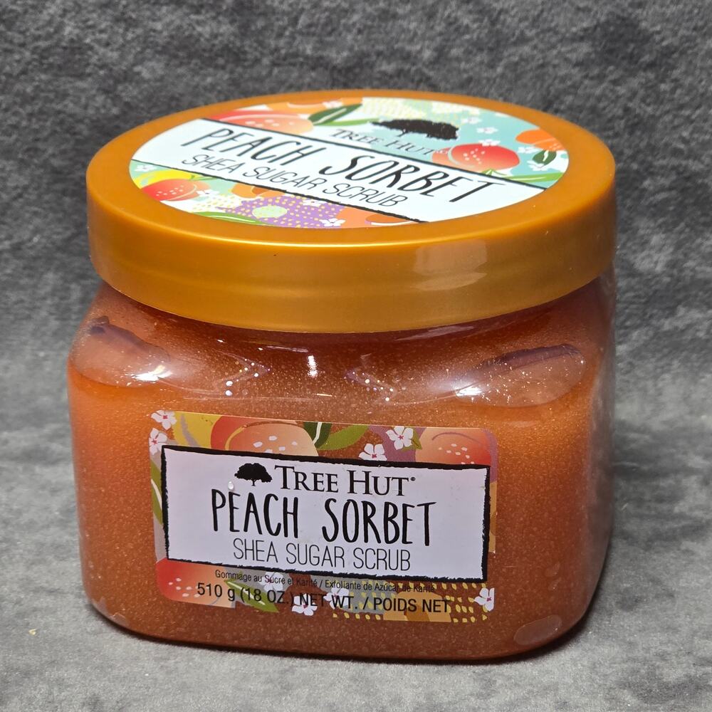 TREE HUT Peach Sorbet Shea Sugar Scrub 18 oz | Exfoliating Body Care